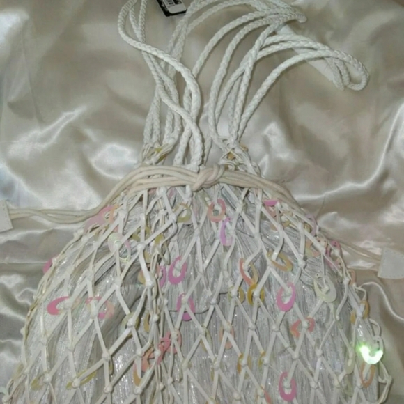 Shimmering Sequin Hobo Bag White - Picture 6 of 14